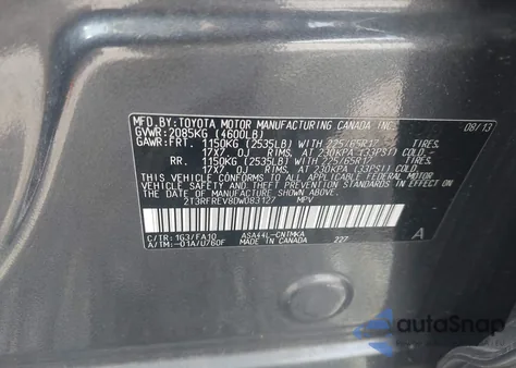 2013 Toyota Rav4 Xle from USA, damaged, VIN 2T3RFREV8DW083127